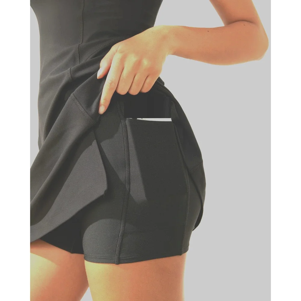 A3 Auth ABERCROMBIE & FITCH YPB Onyx-Black sculptLUX Side Slit Mini Dress Size S